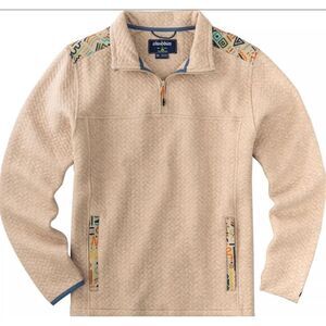 CHUBBIES Quilted 1/4 Zip Mens sandstorm Pullover resort wear